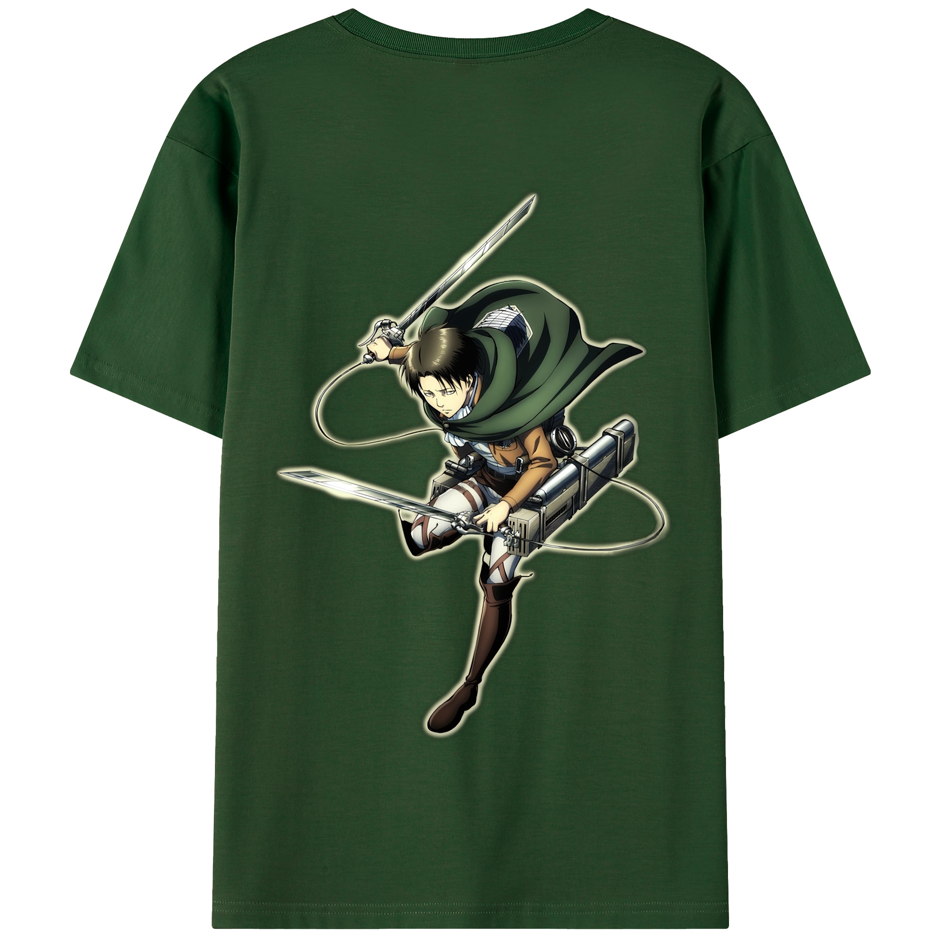 （画像用） 進撃の巨人 リヴァイ·アッカーマン Attack on Titan Levi Ackerman 綿100％半袖Tシャツ（背面プリント）